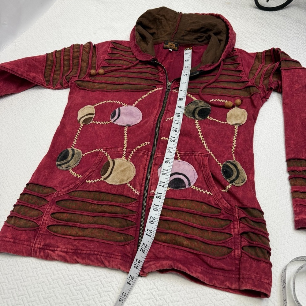 Rising International Red Full Zip 100% Cotton Hoodie Size M - Picture 9 of 9